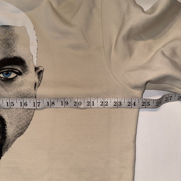 RARE Lane Seven Kanye West Face Hoodie Mens L Beige Sweatshirt Yeezy Art To Wear - Picture 6 of 8
